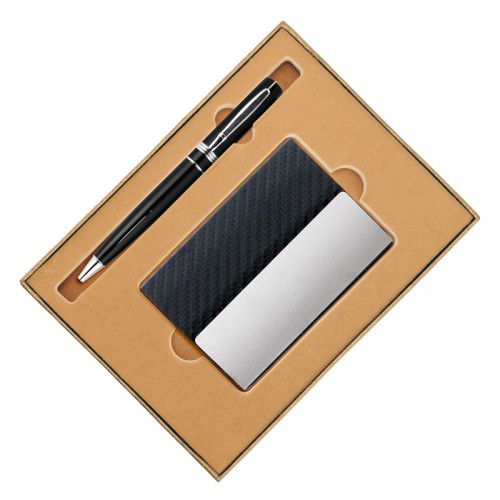 블랙메탈명함케이스+쿠퍼볼펜세트