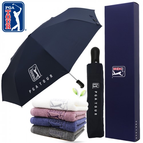 PGA 3단70완전자동 무지+190g호텔타올세트