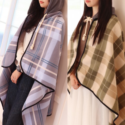 패턴특대 후드망토담요