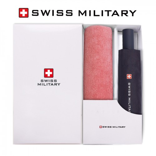 스위스밀리터리 친환경 3단 완전자동 세이프티 우산+150g면사타올세트