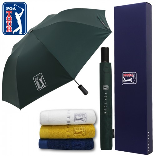 PGA 2단자동 암막 우양산+170g면사타올세트