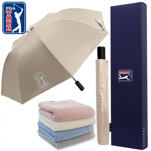 PGA 2단자동 암막 우양산+200g코마사타올세트