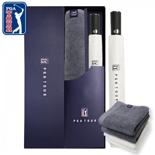 PGA 2단자동 암막 우양산+260g코마사타올세트