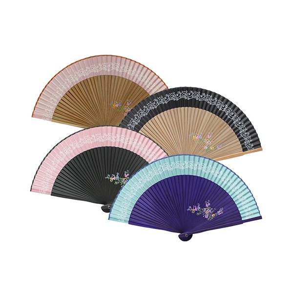 상품 이미지: 고급실크천 당초문양부채(기성)