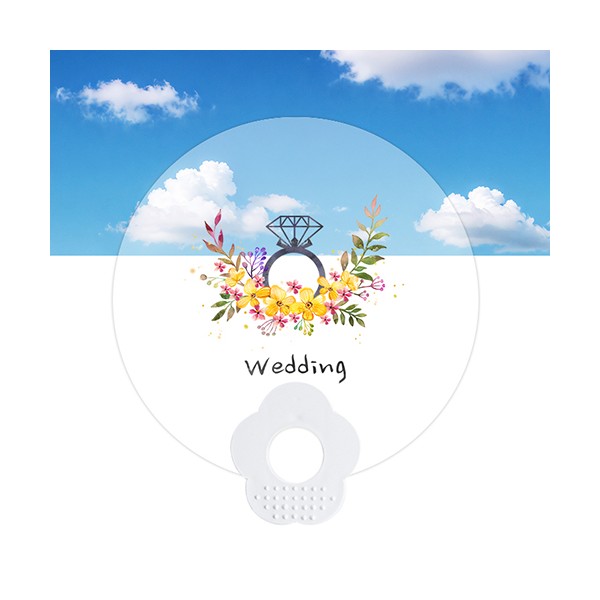 상품 이미지: 고투명 지압꽃 부채(원형)