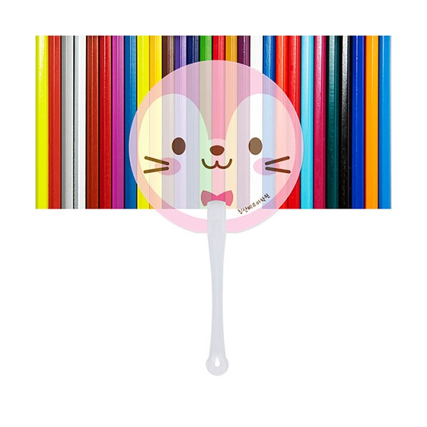 상품 이미지: 반투명 원형 긴팬시부채