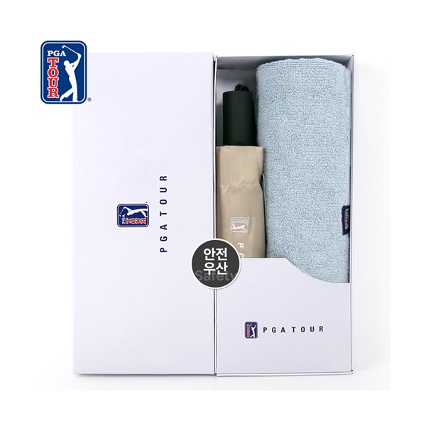 상품 이미지: PGA 3단완전자동 암막 세이프티 우양산+200g코마사타올세트