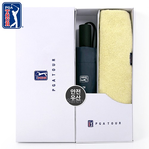 PGA 3단완전자동 암막 세이프티 우양산+180g모달사타올세트