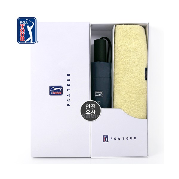 상품 이미지: PGA 3단완전자동 암막 세이프티 우양산+180g모달사타올세트