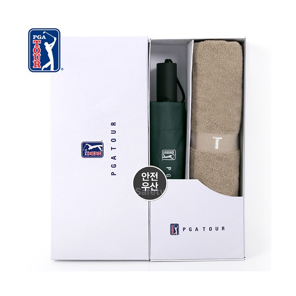 상품 이미지: PGA 3단완전자동 암막 세이프티 우양산+130g면사타올세트