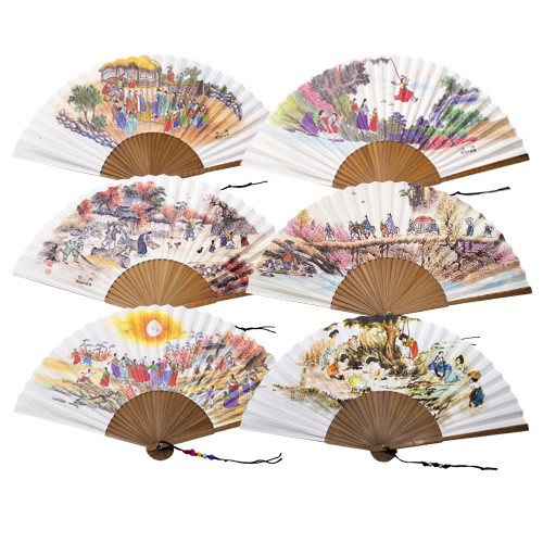 오죽선 전통부채 대형(민화)