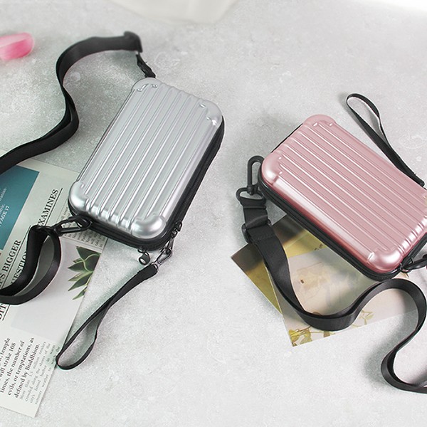 상품 이미지: 여행용 미니 하드캐리어 스트랩2종 파우치