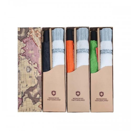 몽크로스 삼색실버 2단자동우산&바코드 타올세트