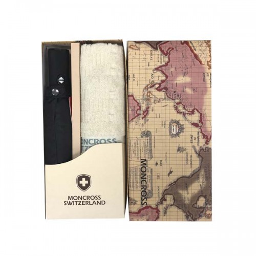 몽크로스 솔리드 3단전자동우산&바코드 타올세트