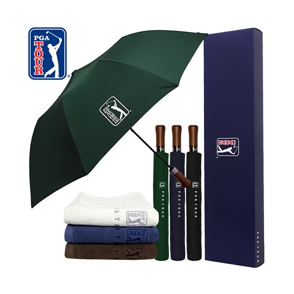 상품 이미지: PGA 2단자동 빈티지우드+150g 면사타올세트