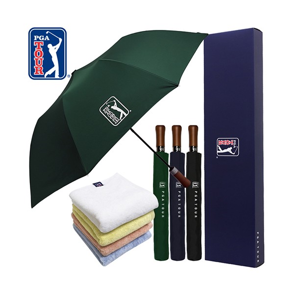 상품 이미지: PGA 2단자동 빈티지우드+180g 모달 면사타올세트