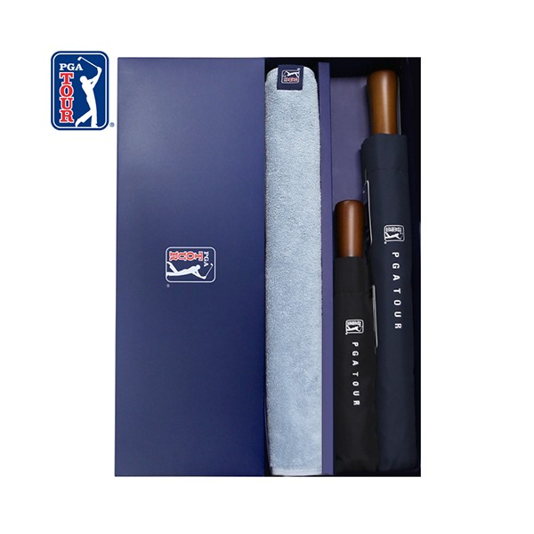 상품 이미지: PGA 2단자동+3단완전자동 빈티지우드+200g 코마사 면사타올세트