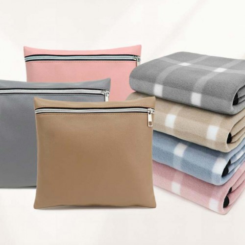 그리드체크미니클러치담요