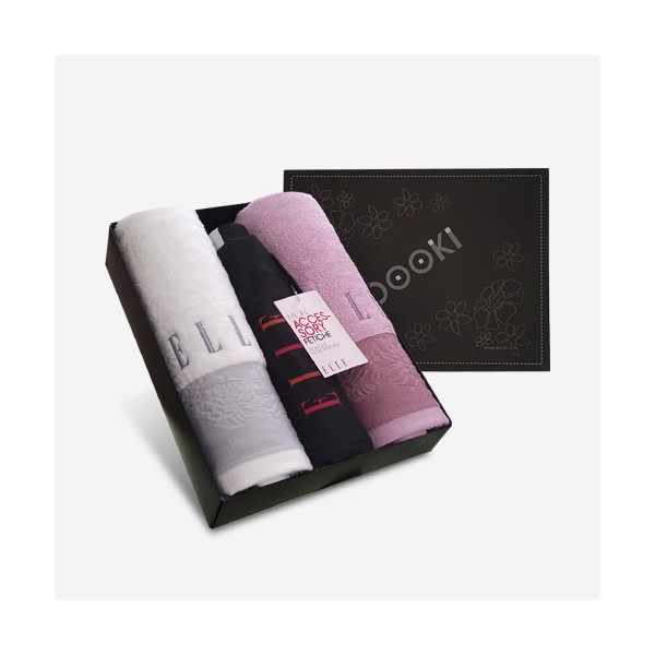 상품 이미지: 엘르 로즈타올2매+엘르 네츄럴 3단우산세트