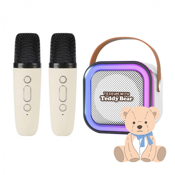 상품 이미지: 테디베어 블루투스 듀얼마이크+스피커 노래방세트