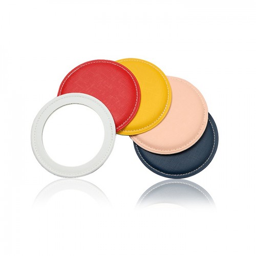 트레블 인조가죽 손거울