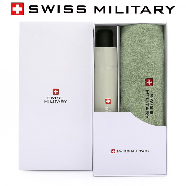 상품 이미지: 스위스밀리터리 3단완전자동 밀키 암막우양산+180g 코마사 면사타올세트