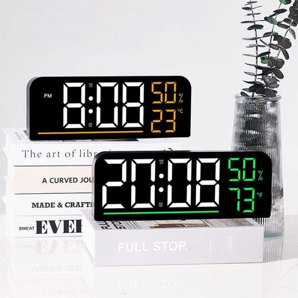 상품 이미지: 블랙페이스 팝업 온습도 LED시계 GH8027