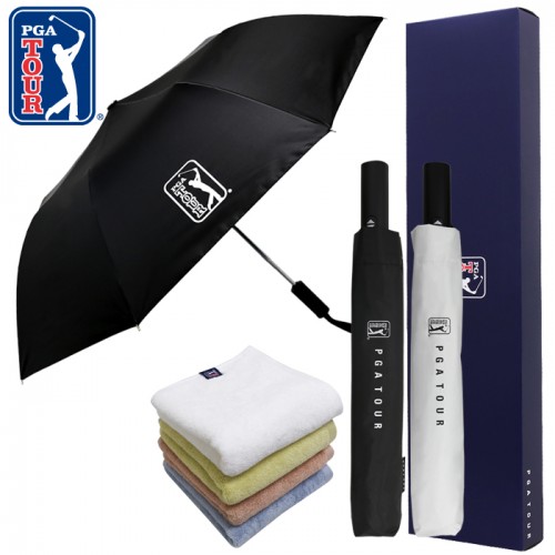 PGA 2단완전자동 암막 우양산+180g 모달 면사타올세트