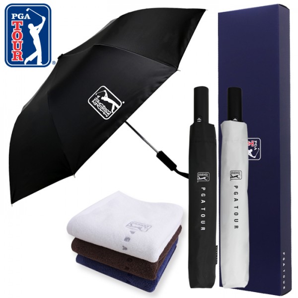 상품 이미지: PGA 2단완전자동 암막 우양산+150g 면사타올세트