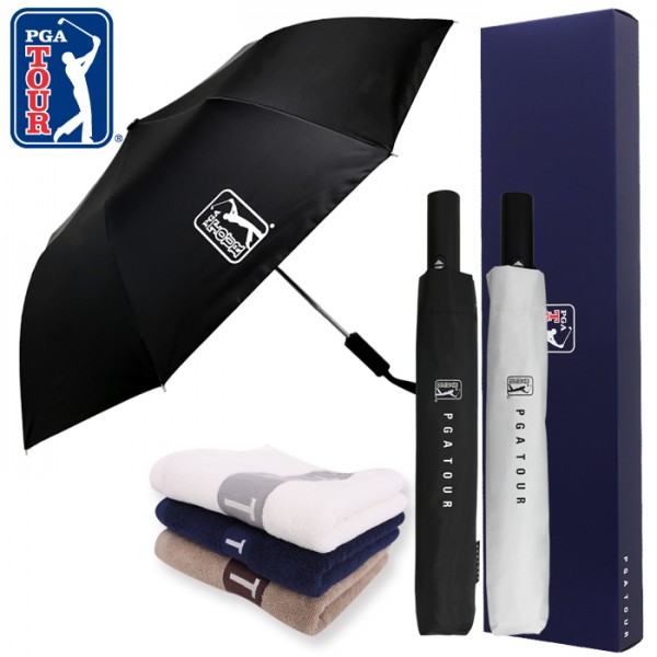 상품 이미지: PGA 2단완전자동 암막 우양산+130g 면사타올세트