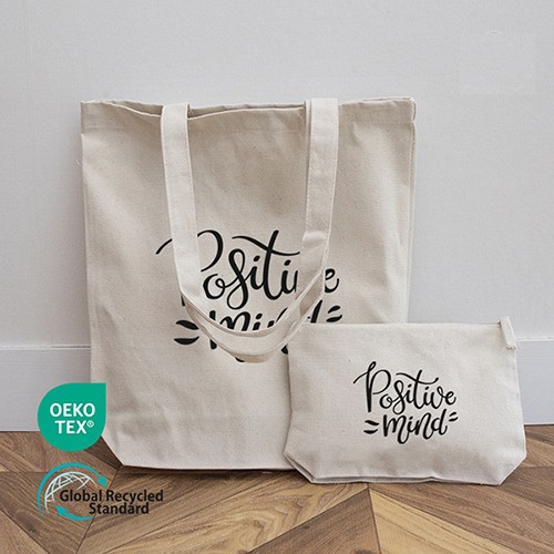 친환경 리사이클세트(스탠다드에코백(중)+에코지퍼파우치)