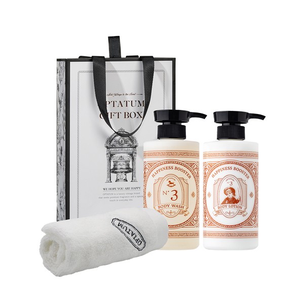 상품 이미지: 옵타움 바디세트바디워시&바디로션&타월 3종선물세트(해피니스부스터)