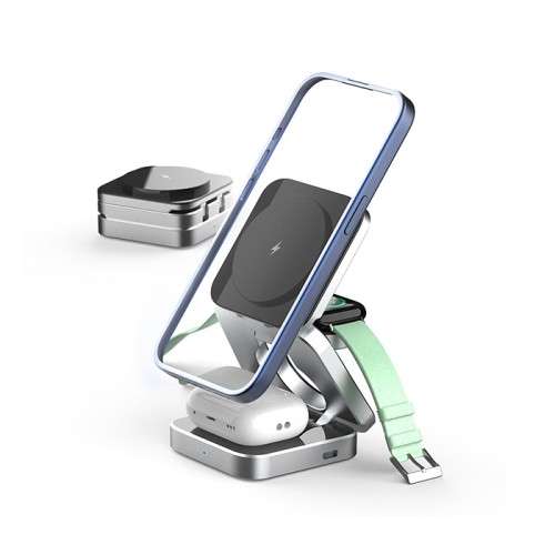 스마텍 3in1 접이식 맥세이프 무선충전거치대 ST-W30