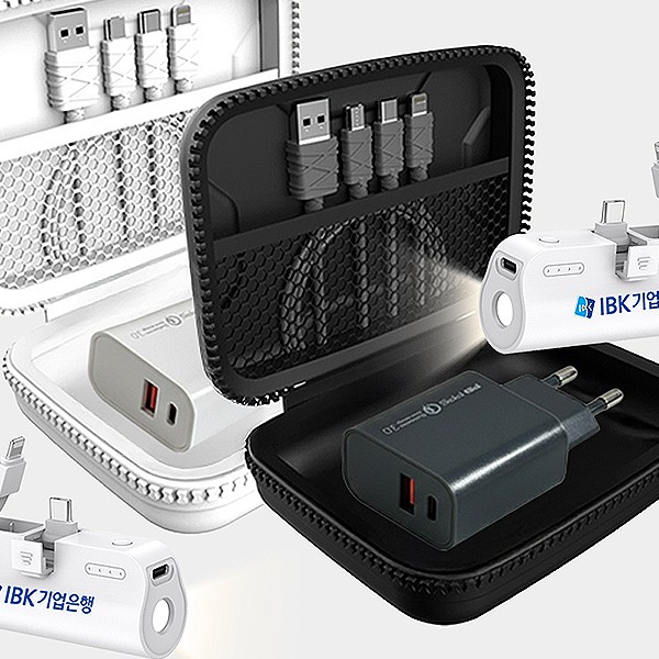 상품 이미지: 팝폰 LED라이트 도킹형보조배터리, 고속 멀티USB+PD충전기 3in1 멀티케이블 선물세트 CS44-3