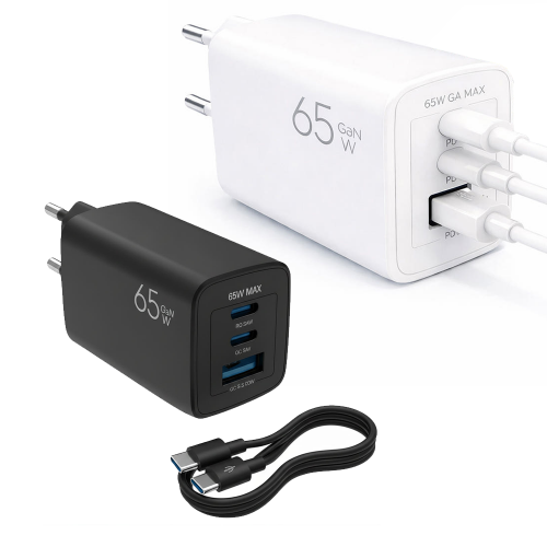 팝폰 TC65 3포트 65W PPS PD QC3.0 초고속2.0 멀티 충전기 어댑터