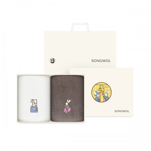 송월 2026 달이별이 복토끼 추석타올 2p세트 150g