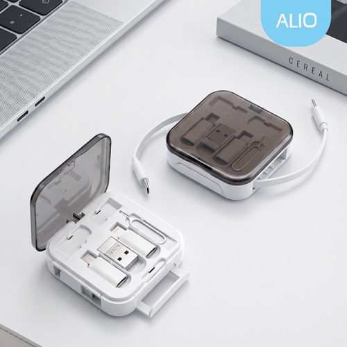 거치형 멀티킷 60W 고속충전케이블 올인원충전키트(릴타입)