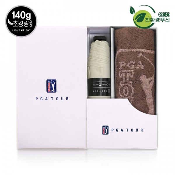 상품 이미지: PGA 친환경그린 3단수동 경량스키니+170g죽사타올세트