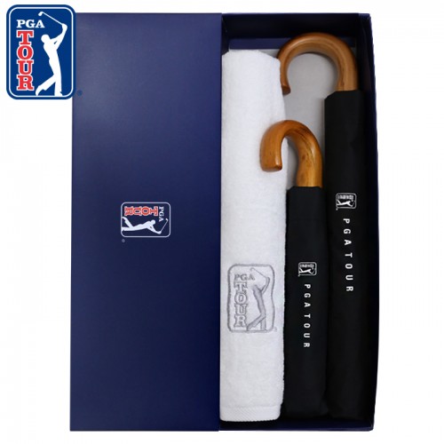 PGA 2단자동/3단자동 블랙우드핸들+190g호텔타올 1P세트