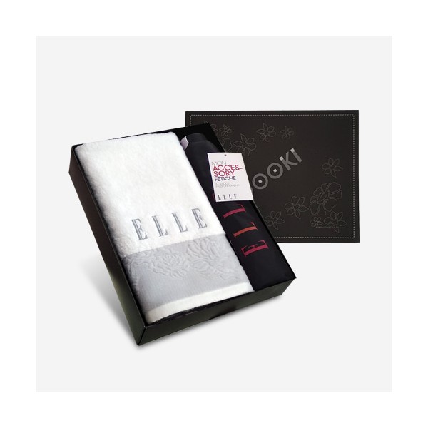 상품 이미지: 엘르 로즈타올1매+엘르 네츄럴 3단우산세트