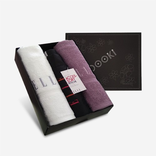 엘르 라벤더타올2매+엘르 네츄럴 3단우산세트