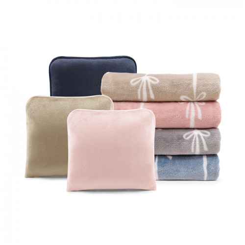 리본극세사 쿠션담요